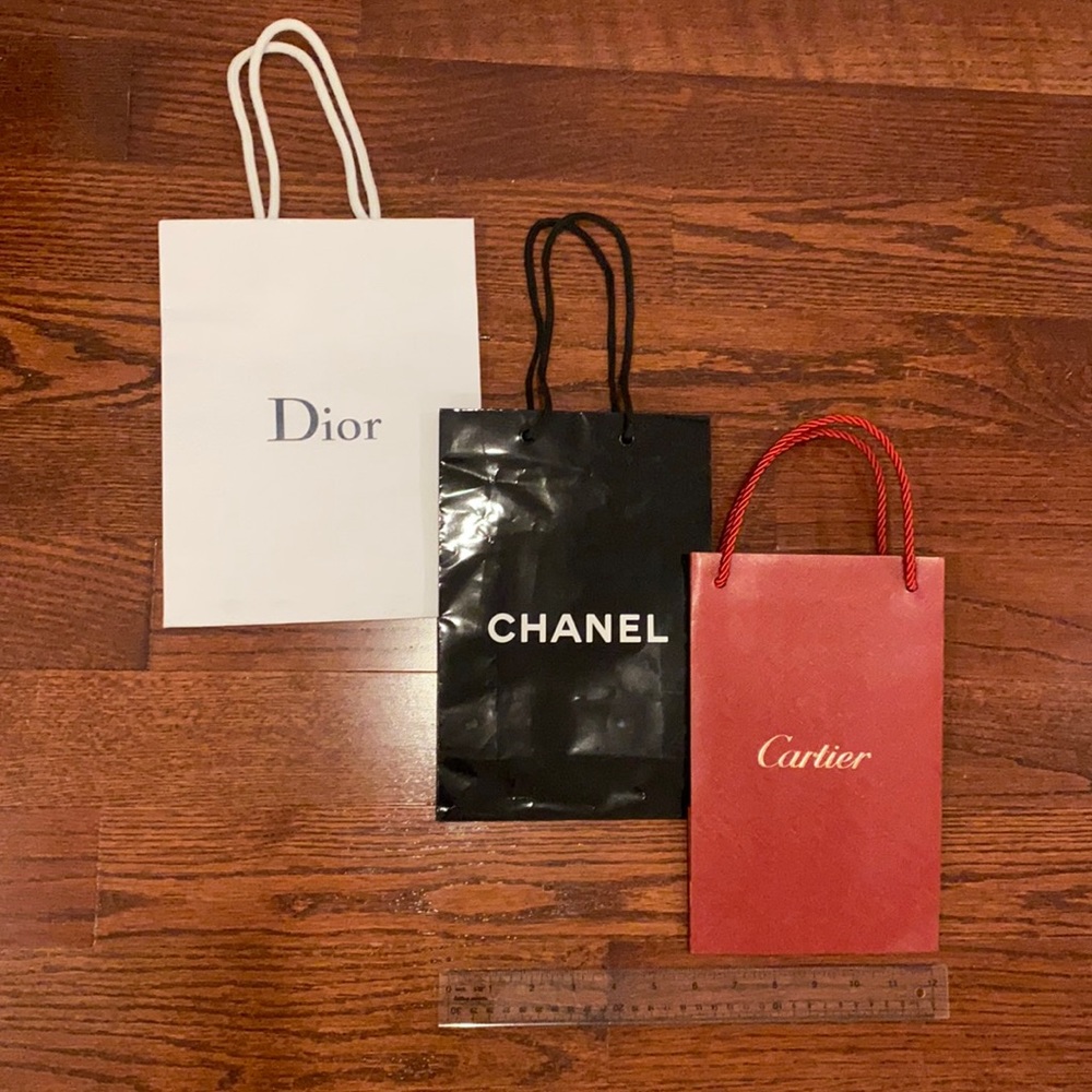Three Shopping Bags (Dior, Chanel, Cartier)